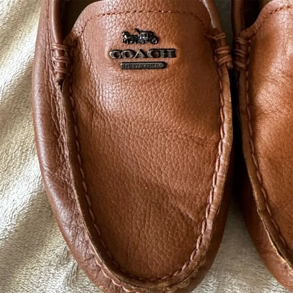 Coach Mary Lock UpWomen's Brown Leather Loafer Flats Size 10B Slip-On Casual - Picture 5 of 9